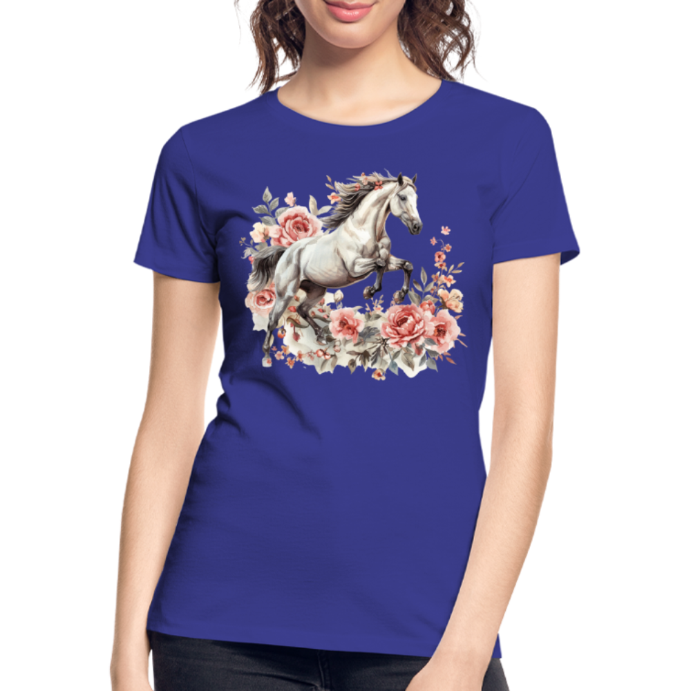 Flower Horse 13 - Frauen Premium Bio T-Shirt - Königsblau