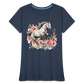 Flower Horse 13 - Frauen Premium Bio T-Shirt - Navy