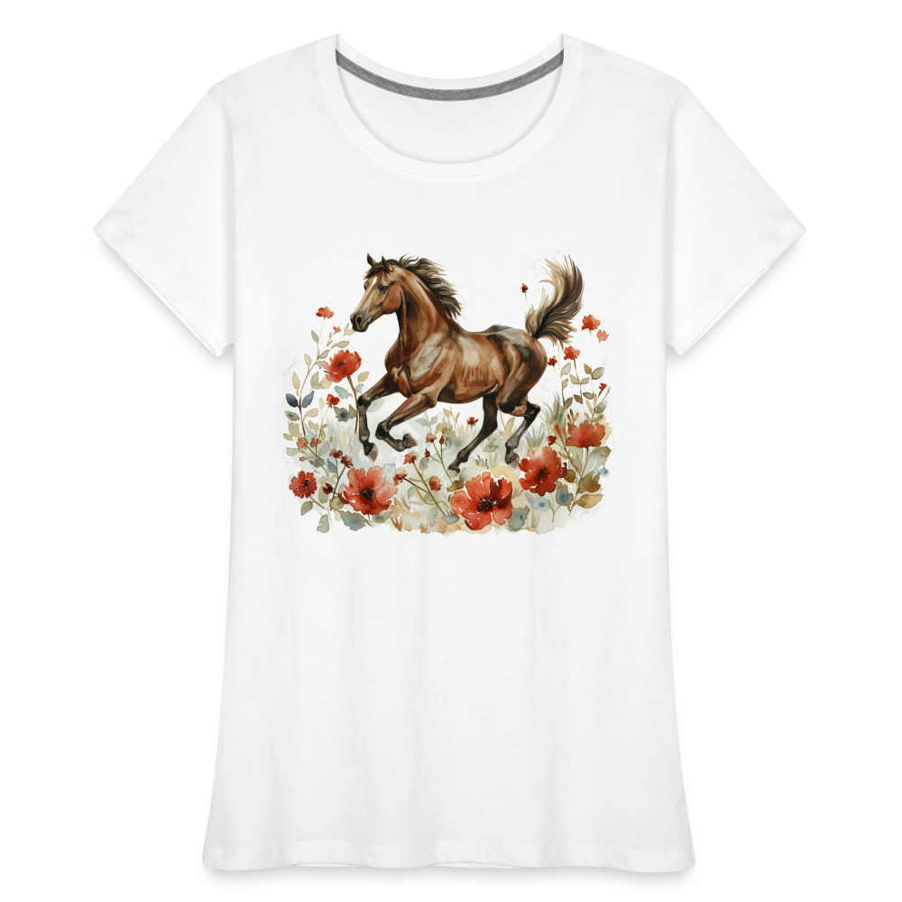 Flower Horse 8 - Frauen Premium Bio T-Shirt - Weiß