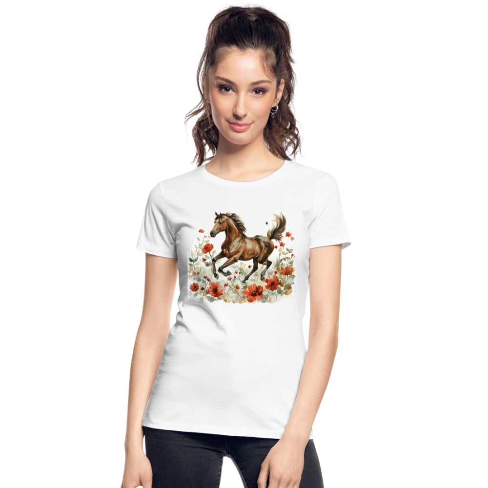 Flower Horse 8 - Frauen Premium Bio T-Shirt - Weiß