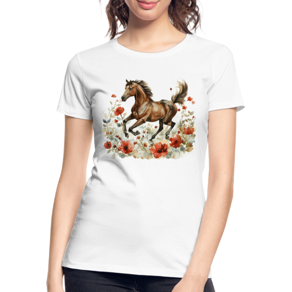 Flower Horse 8 - Frauen Premium Bio T-Shirt - Weiß