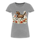 Flower Horse 8 - Frauen Premium Bio T-Shirt - Grau meliert