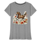 Flower Horse 8 - Frauen Premium Bio T-Shirt - Grau meliert