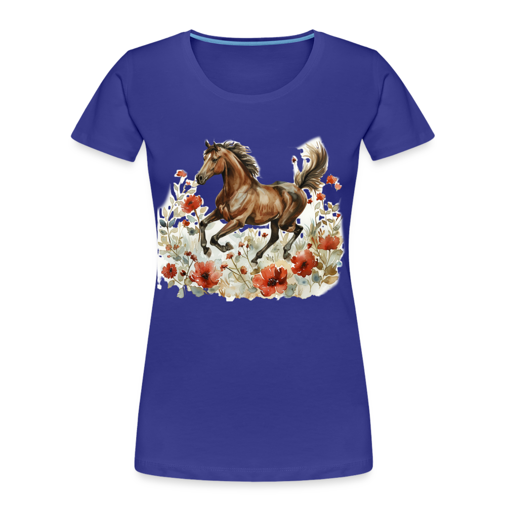 Flower Horse 8 - Frauen Premium Bio T-Shirt - Königsblau