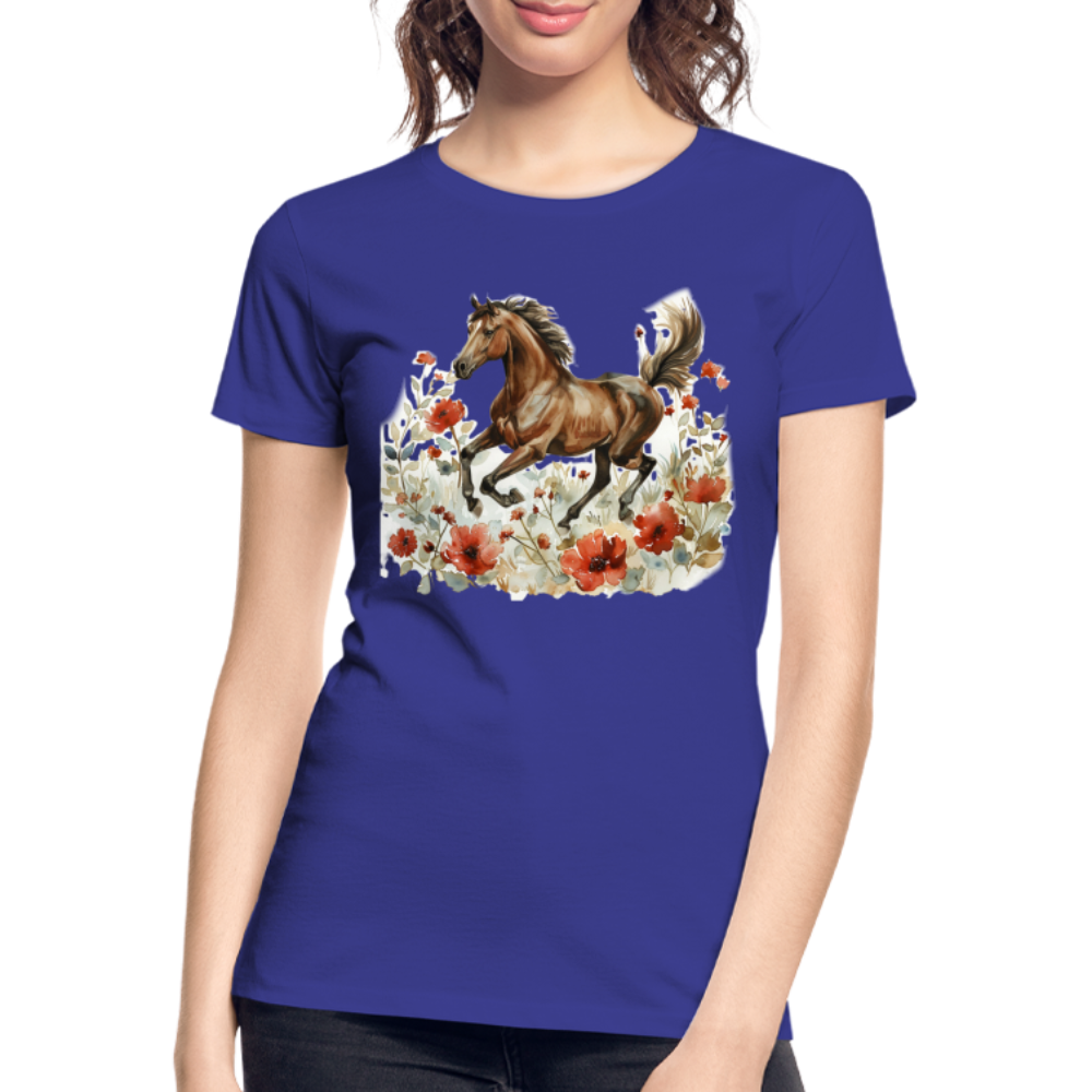 Flower Horse 8 - Frauen Premium Bio T-Shirt - Königsblau