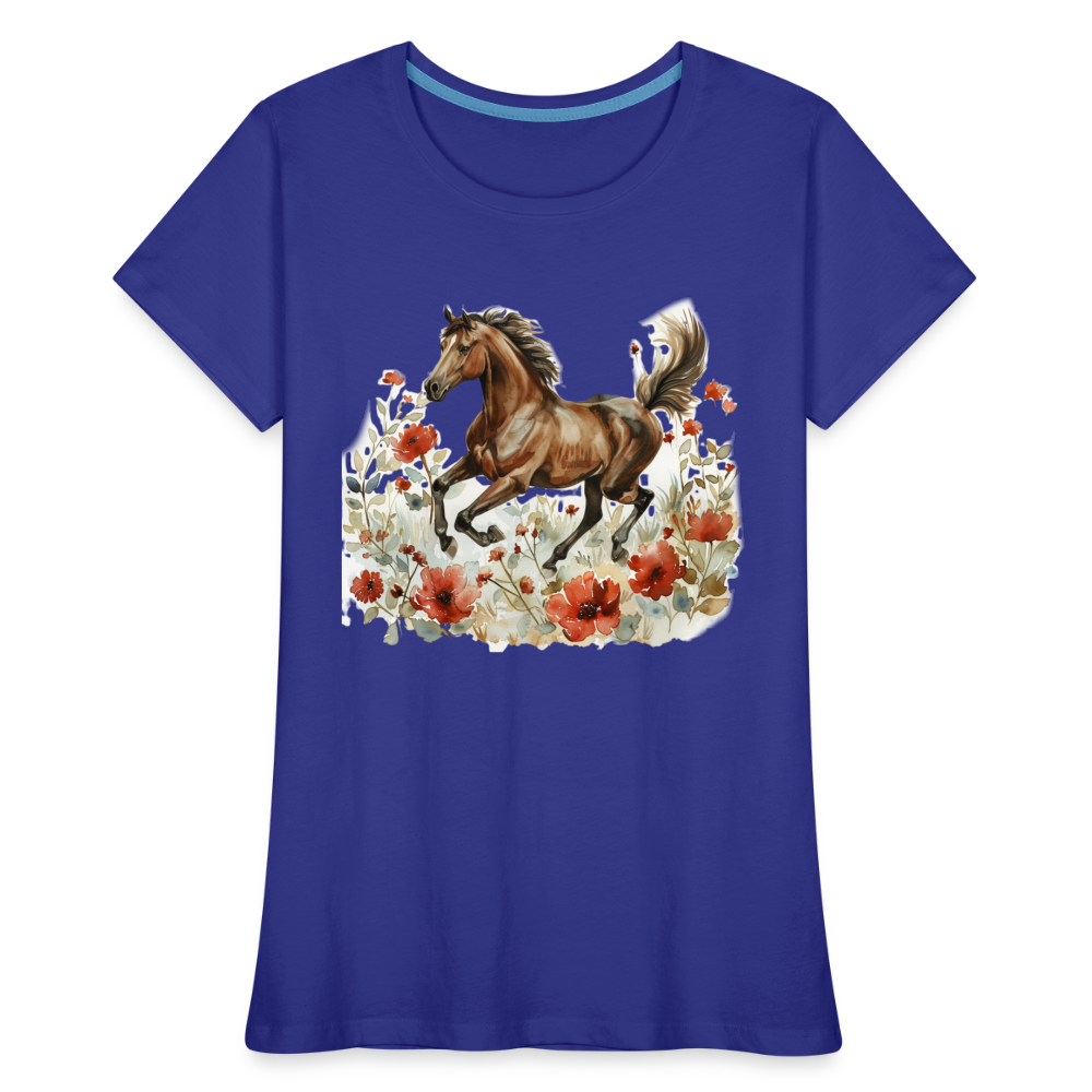 Flower Horse 8 - Frauen Premium Bio T-Shirt - Königsblau