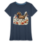 Flower Horse 8 - Frauen Premium Bio T-Shirt - Navy