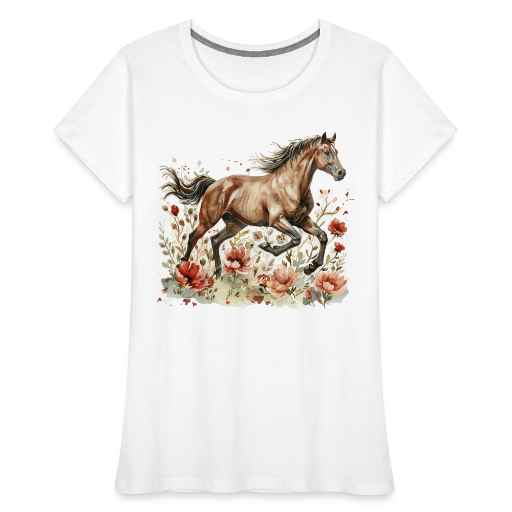 Flower Horse 7 - Frauen Premium Bio T-Shirt - Weiß