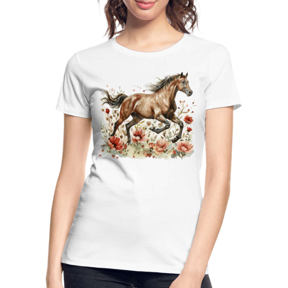 Flower Horse 7 - Frauen Premium Bio T-Shirt - Weiß