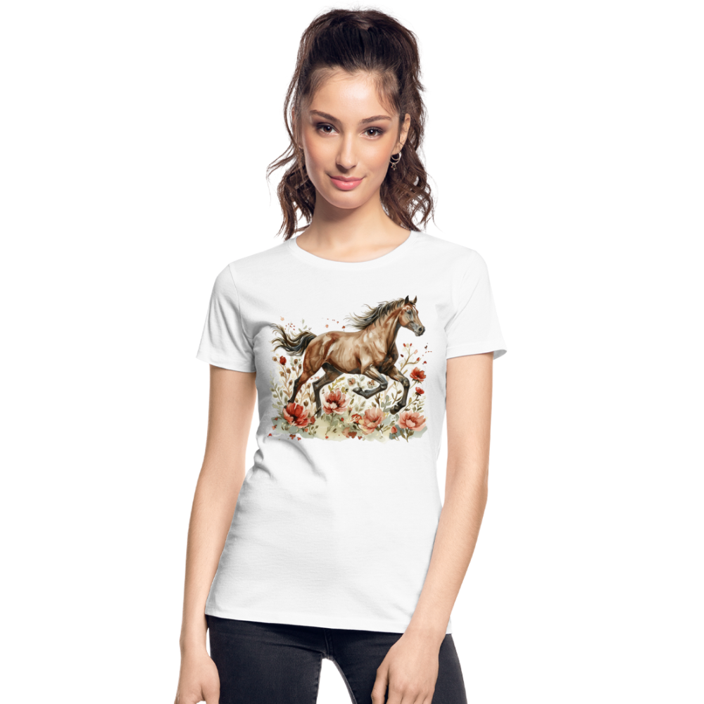 Flower Horse 7 - Frauen Premium Bio T-Shirt - Weiß