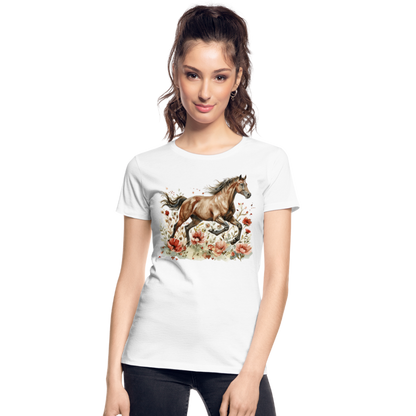 Flower Horse 7 - Frauen Premium Bio T-Shirt - Weiß