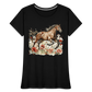 Flower Horse 7 - Frauen Premium Bio T-Shirt - Schwarz