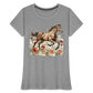 Flower Horse 7 - Frauen Premium Bio T-Shirt - Grau meliert