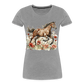 Flower Horse 7 - Frauen Premium Bio T-Shirt - Grau meliert