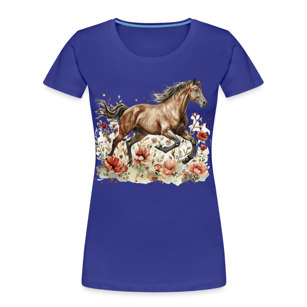 Flower Horse 7 - Frauen Premium Bio T-Shirt - Königsblau