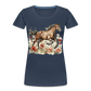 Flower Horse 7 - Frauen Premium Bio T-Shirt - Navy