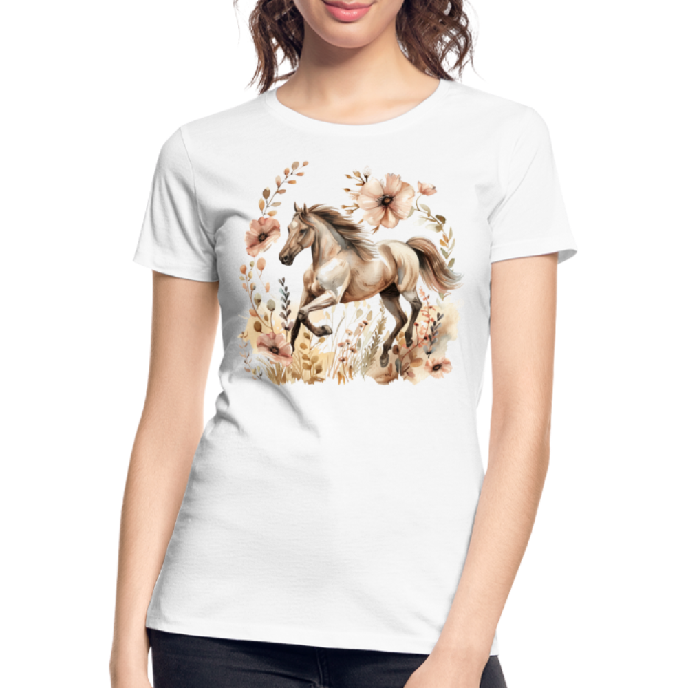 Flower Horse 5 - Frauen Premium Bio T-Shirt - Weiß