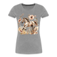 Flower Horse 5 - Frauen Premium Bio T-Shirt - Grau meliert