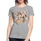 Flower Horse 5 - Frauen Premium Bio T-Shirt - Grau meliert