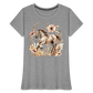 Flower Horse 5 - Frauen Premium Bio T-Shirt - Grau meliert