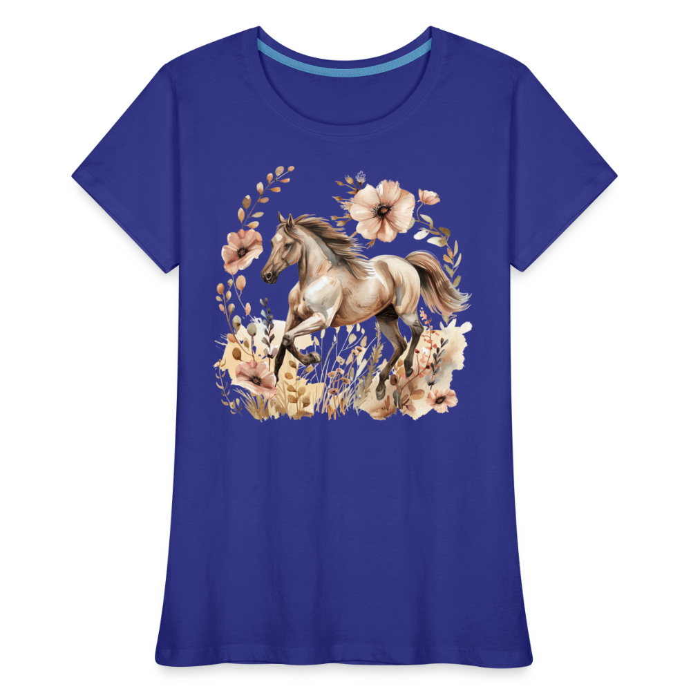 Flower Horse 5 - Frauen Premium Bio T-Shirt - Königsblau