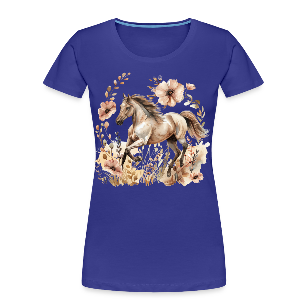 Flower Horse 5 - Frauen Premium Bio T-Shirt - Königsblau