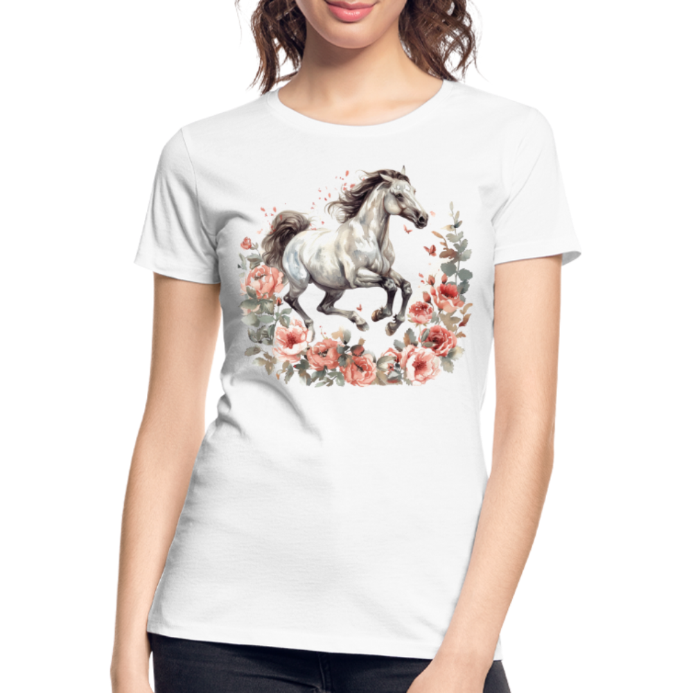 Flower Horse 14 - Frauen Premium Bio T-Shirt - Weiß