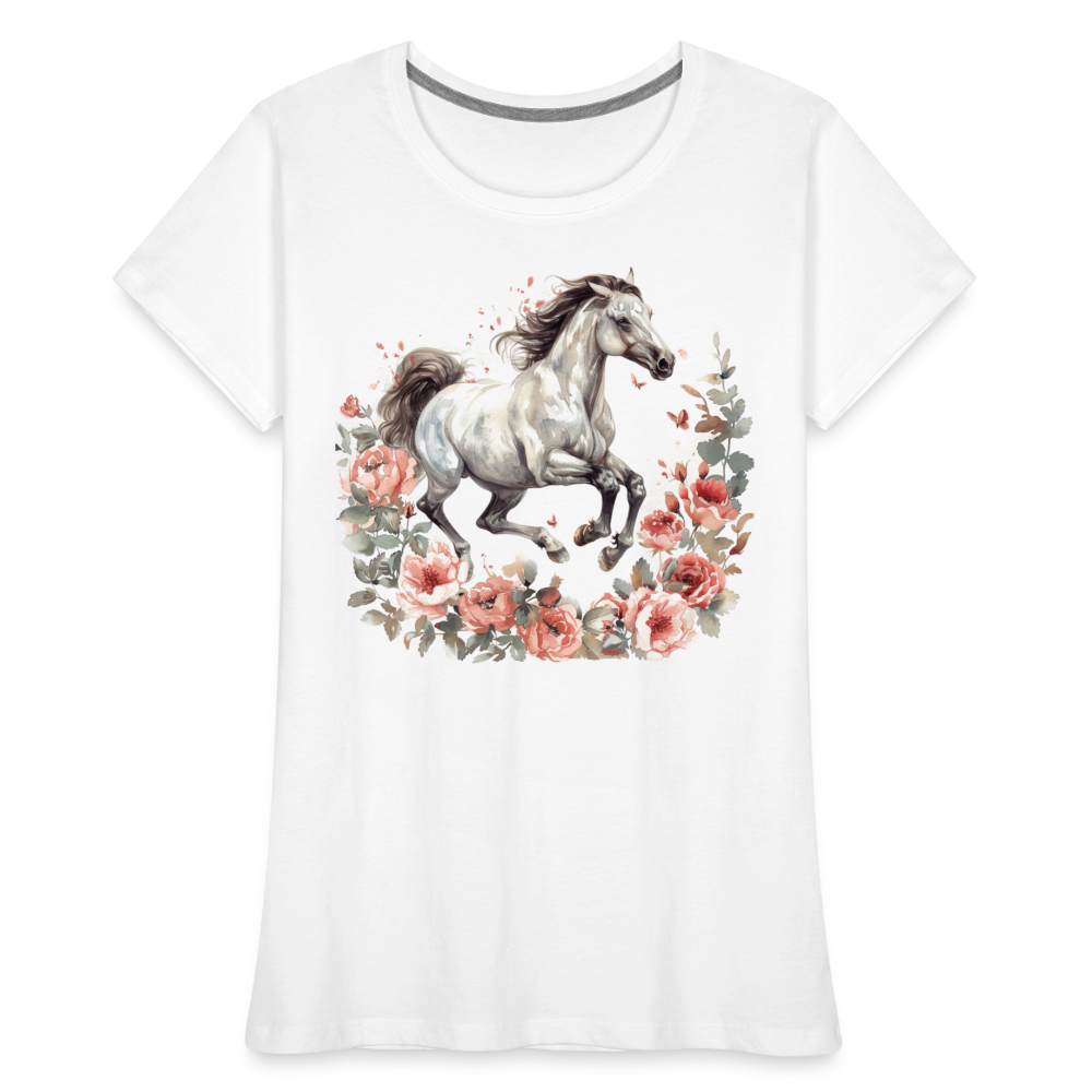 Flower Horse 14 - Frauen Premium Bio T-Shirt - Weiß