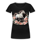 Flower Horse 14 - Frauen Premium Bio T-Shirt - Schwarz