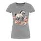 Flower Horse 14 - Frauen Premium Bio T-Shirt - Grau meliert