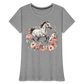 Flower Horse 14 - Frauen Premium Bio T-Shirt - Grau meliert