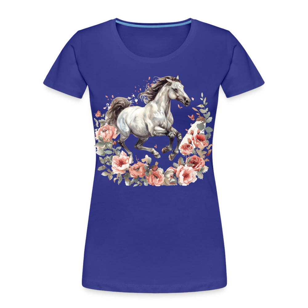 Flower Horse 14 - Frauen Premium Bio T-Shirt - Königsblau