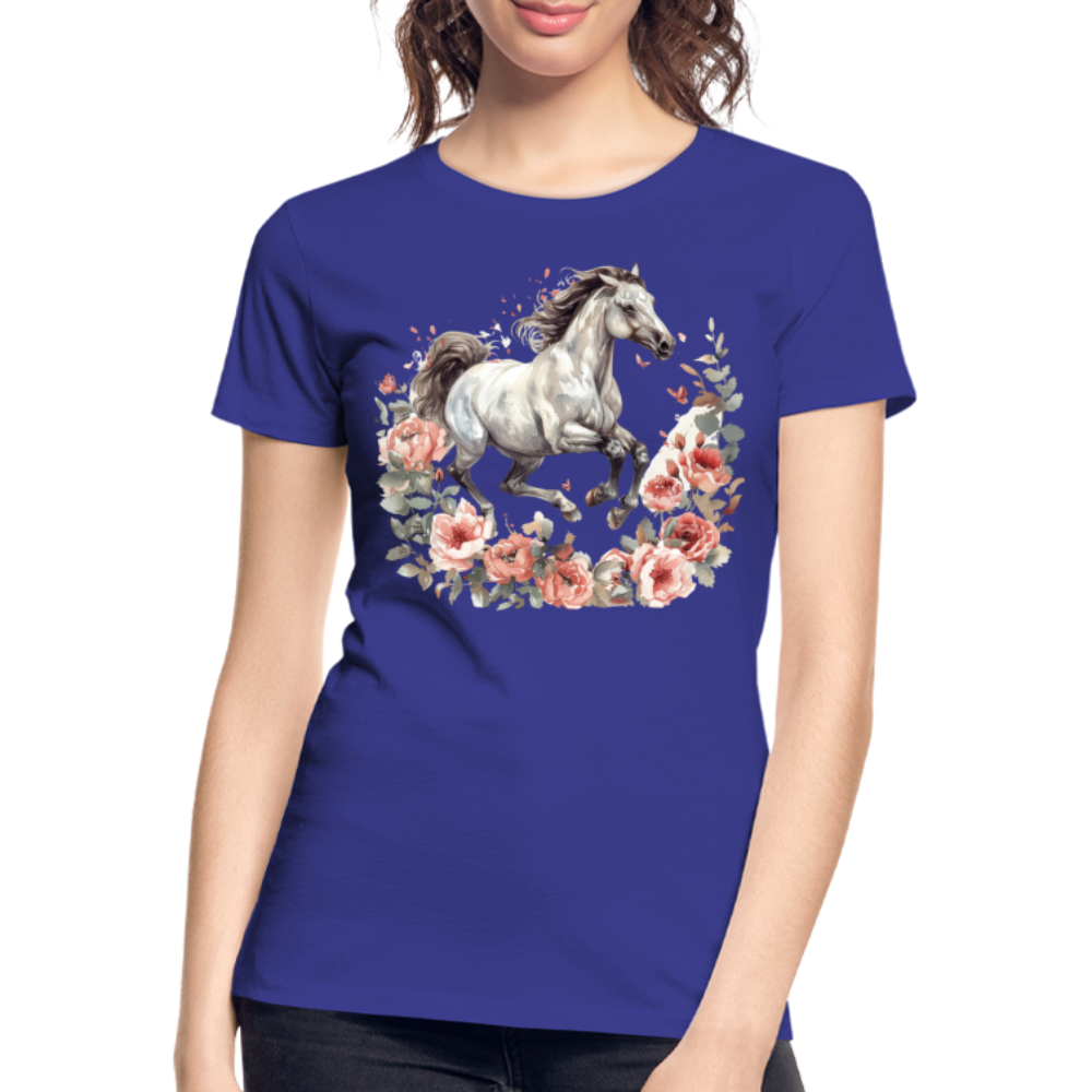 Flower Horse 14 - Frauen Premium Bio T-Shirt - Königsblau