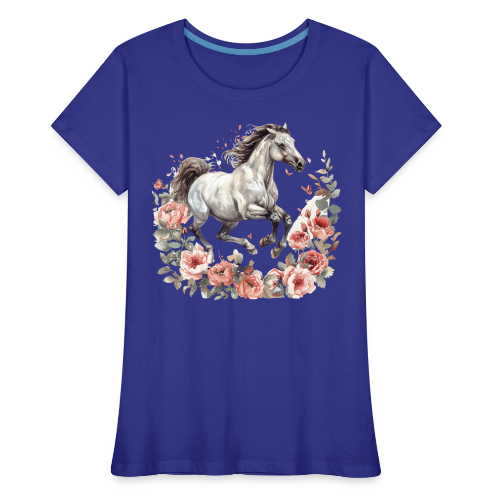 Flower Horse 14 - Frauen Premium Bio T-Shirt - Königsblau