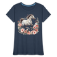 Flower Horse 14 - Frauen Premium Bio T-Shirt - Navy