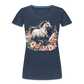 Flower Horse 14 - Frauen Premium Bio T-Shirt - Navy