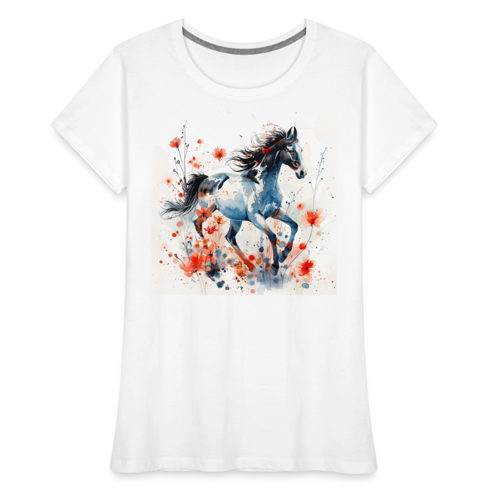 Flower Horse 20 - Frauen Premium Bio T-Shirt - Weiß