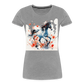 Flower Horse 20 - Frauen Premium Bio T-Shirt - Grau meliert