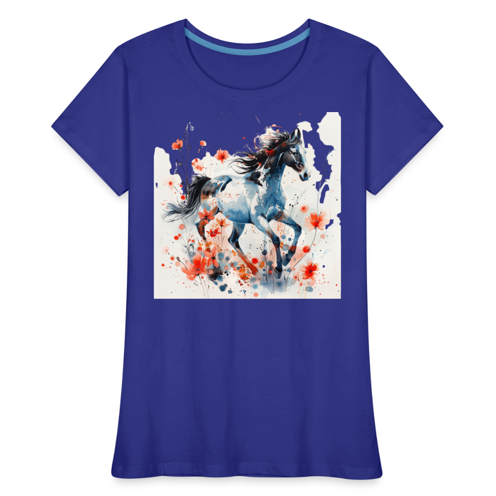 Flower Horse 20 - Frauen Premium Bio T-Shirt - Königsblau