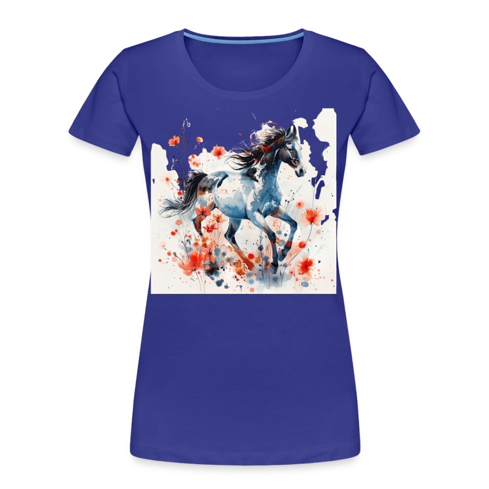 Flower Horse 20 - Frauen Premium Bio T-Shirt - Königsblau