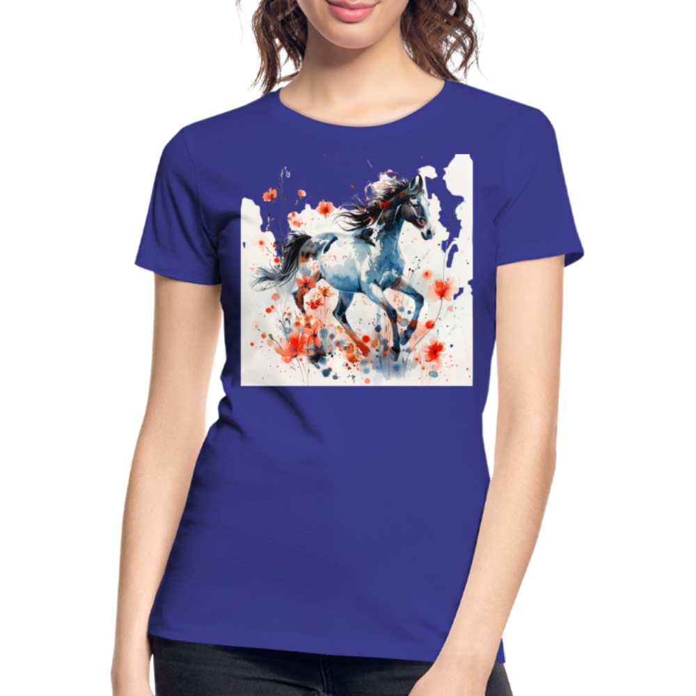 Flower Horse 20 - Frauen Premium Bio T-Shirt - Königsblau