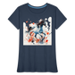 Flower Horse 20 - Frauen Premium Bio T-Shirt - Navy