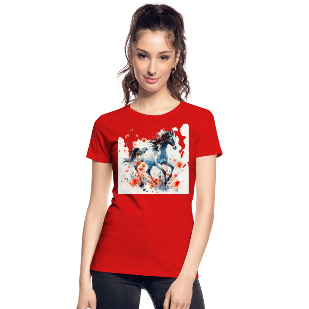 Flower Horse 20 - Frauen Premium Bio T-Shirt - Rot