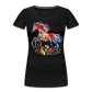 Flower Horse 19 - Frauen Premium Bio T-Shirt - Schwarz