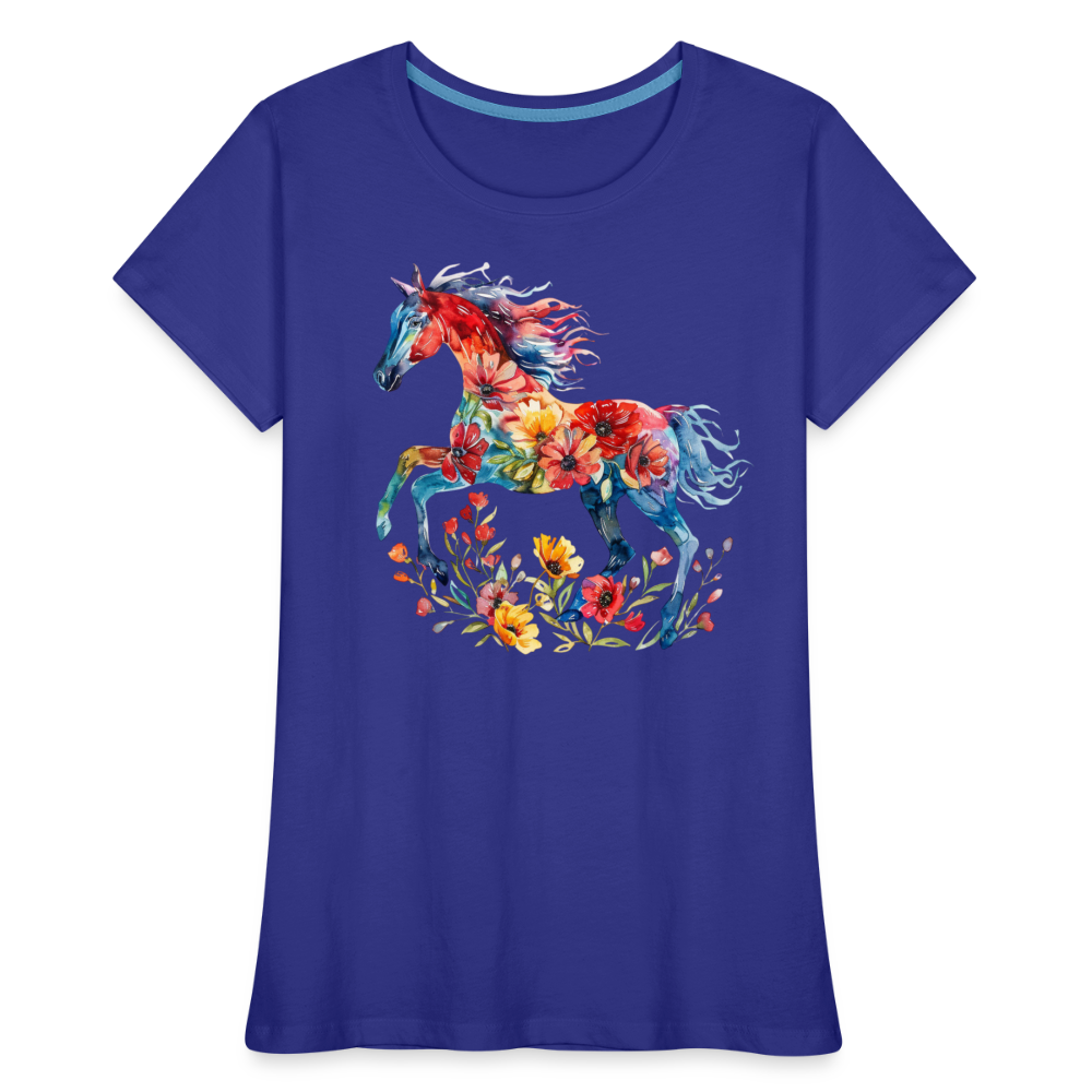 Flower Horse 19 - Frauen Premium Bio T-Shirt - Königsblau