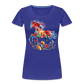 Flower Horse 19 - Frauen Premium Bio T-Shirt - Königsblau