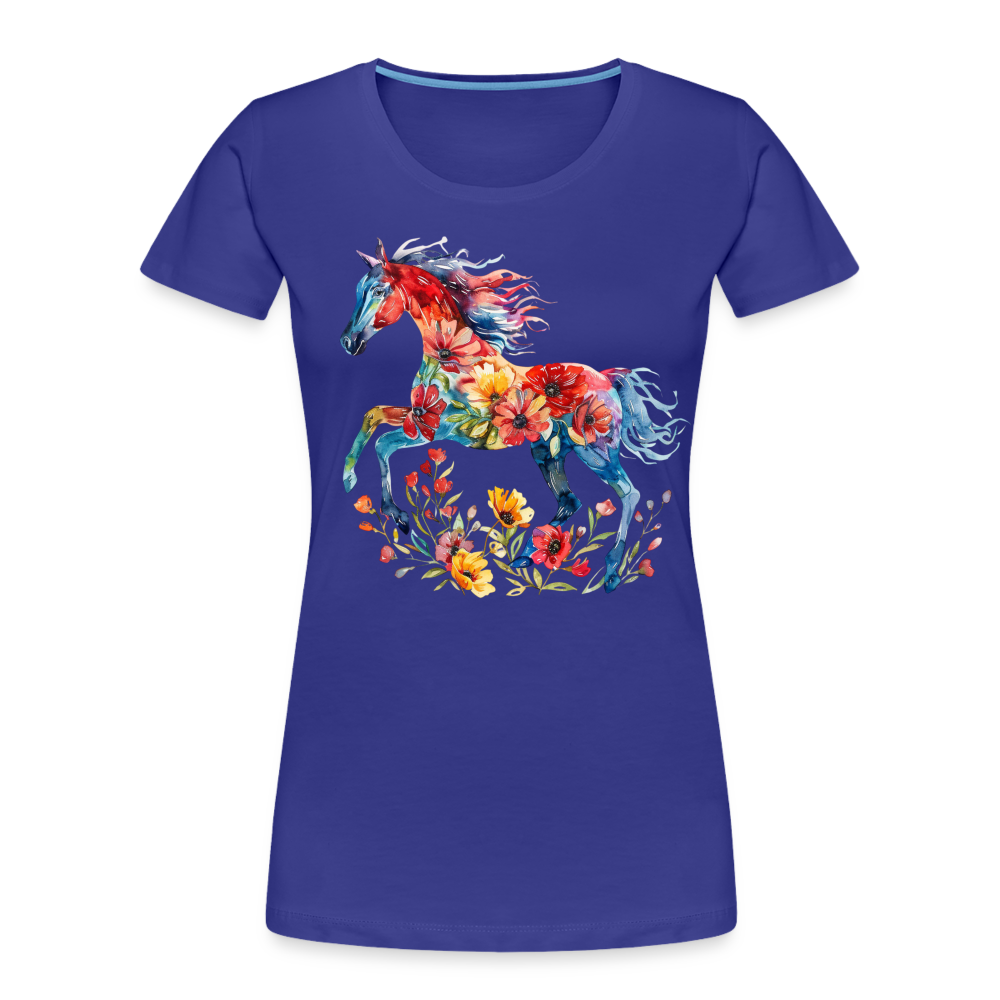 Flower Horse 19 - Frauen Premium Bio T-Shirt - Königsblau