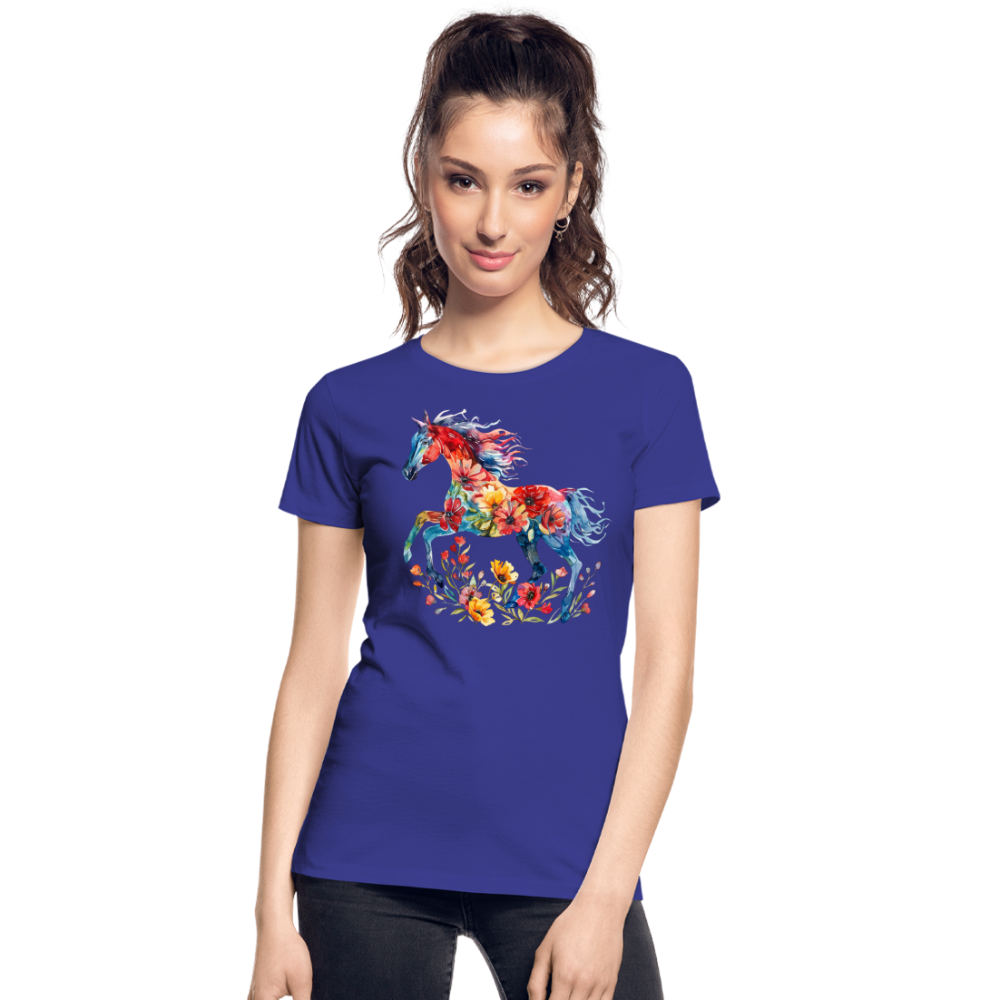 Flower Horse 19 - Frauen Premium Bio T-Shirt - Königsblau