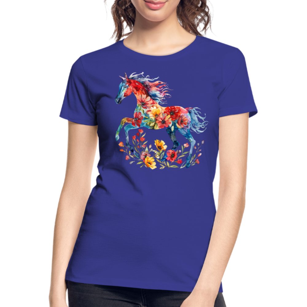 Flower Horse 19 - Frauen Premium Bio T-Shirt - Königsblau