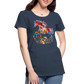 Flower Horse 19 - Frauen Premium Bio T-Shirt - Navy